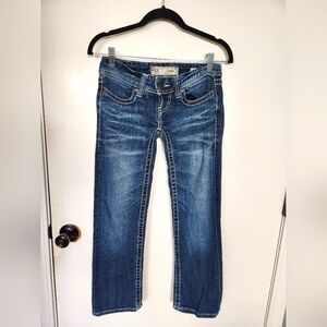 BKE Buckle Stella Straight Jeans Women's 25 Dark Denim Stretch Low Rise